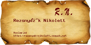 Rezsnyák Nikolett névjegykártya
