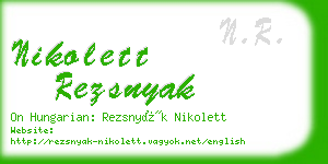 nikolett rezsnyak business card